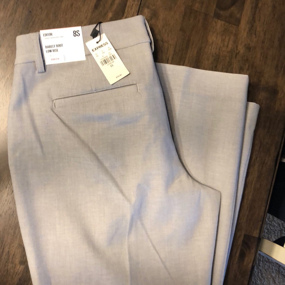 Barely Boot low rise light grey dress pants